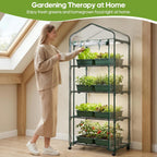 JIOABL Greenhouse with PE Cover, Portable Plant Grow House with Zipper Door & Steel Frame for Indoor Outdoor Garden