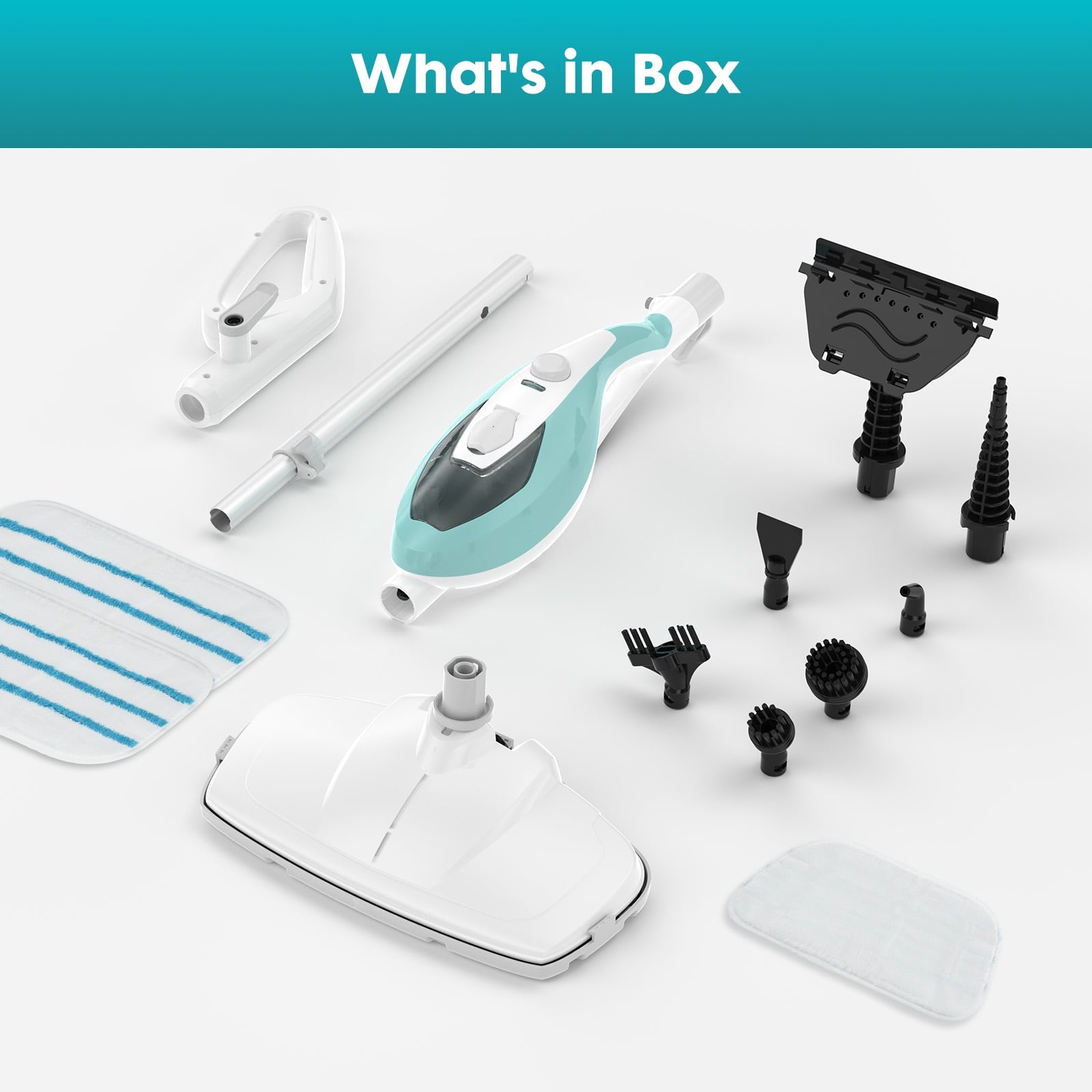 JIOABL 10-in-1 Steam Mop with Handheld Steamer for Hardwood, Tile and Laminate Floors, Multi-Function Cleaner