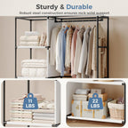 JIOABL Portable Clothes Rack with Shelves, Freestanding Closet Organizer with Hanging Rods for Bedroom, Entryway