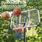 JIOABL Kids Basketball Hoop, Adjustable 5.1-8.5ft Portable Goal for Indoors/Outdoors with Enlarged Base, PC Backboard