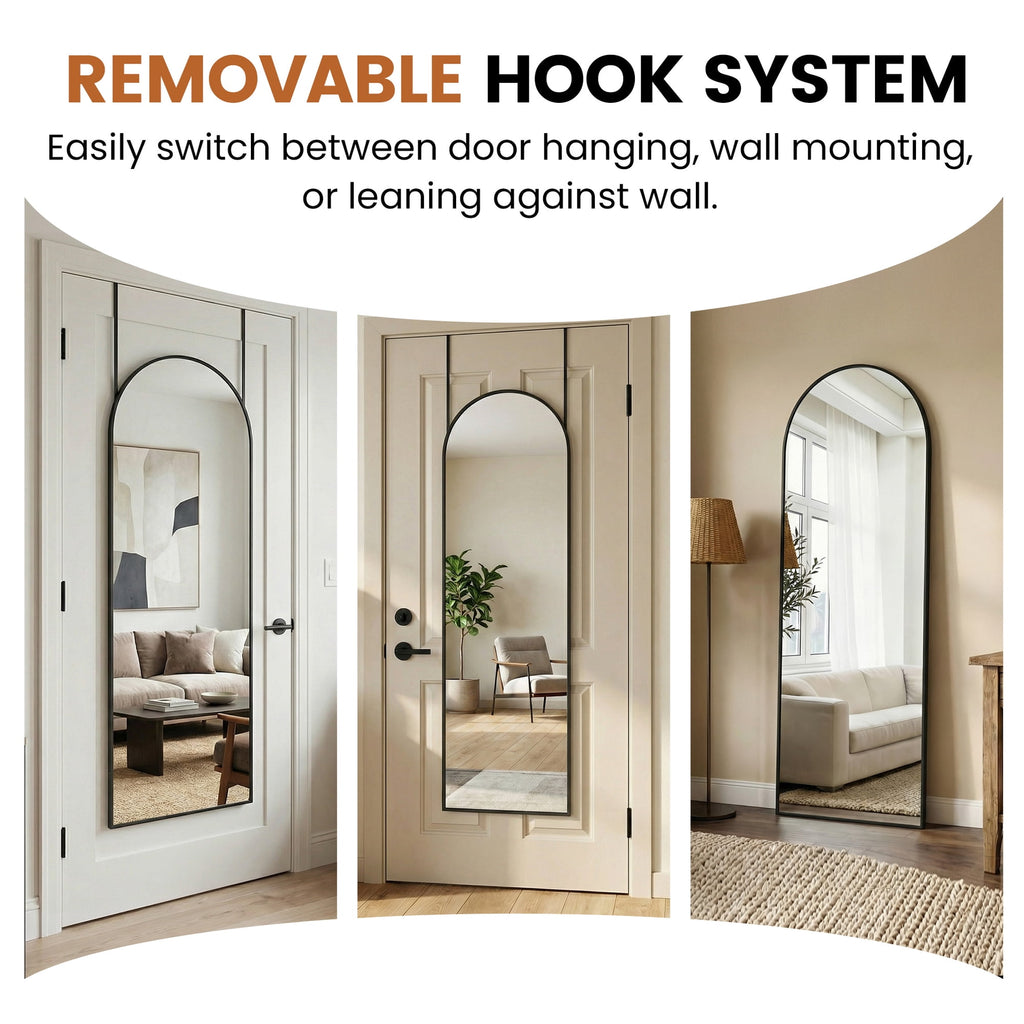 JIOABL 47" x 14"  Full Length Wall Mounted Mirror, Aluminum Alloy Frame, HD Glass, for Bedroom, Living Room & Entryway