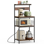 JIOABL Baker's Rack with top plate and Microwave Stand Organizer Storage Shelf for Kitchen - Ideal for Snacks, Coffee Bar, Plant Stand, or Study Room Decor Shelf