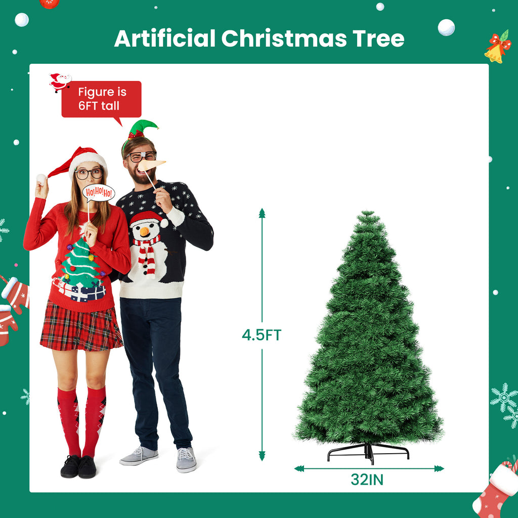 JIOABL Pre-Lit Spruce Artificial Christmas Tree for Home, Office, and Party Decor