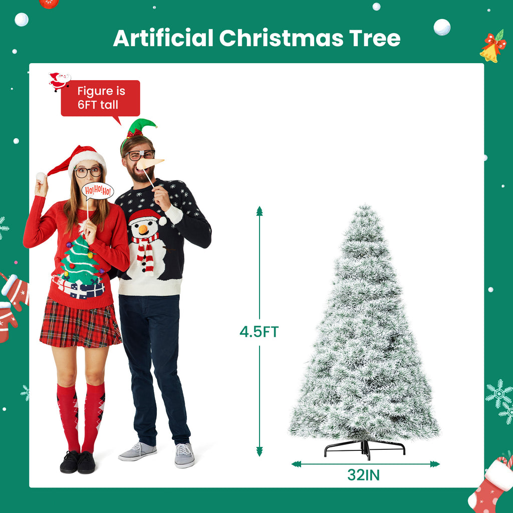 JIOABL Pre-Lit Spruce Artificial Christmas Tree for Home, Office, and Party Decor