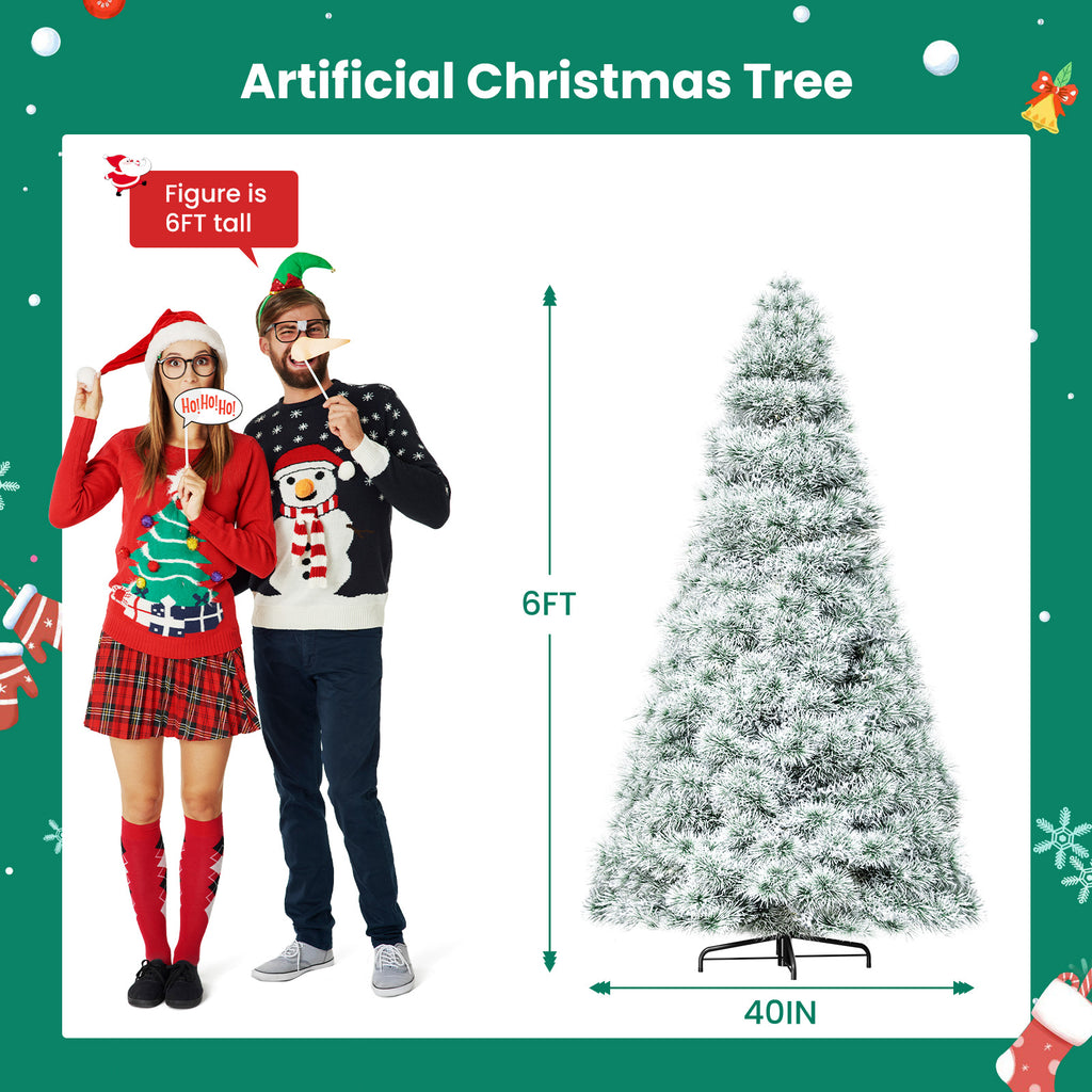 JIOABL Pre-Lit Spruce Artificial Christmas Tree for Home, Office, and Party Decor