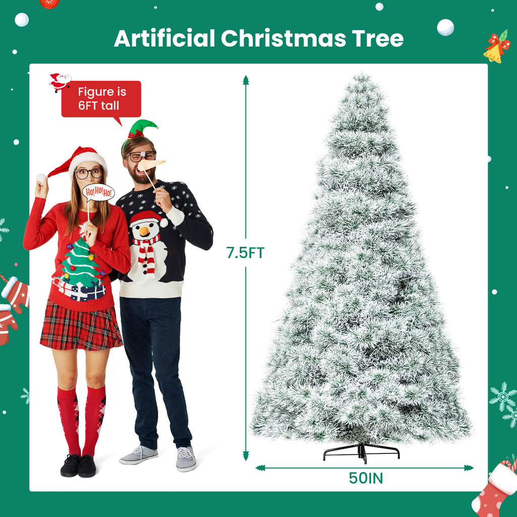JIOABL Pre-Lit Spruce Artificial Christmas Tree for Home, Office, and Party Decor