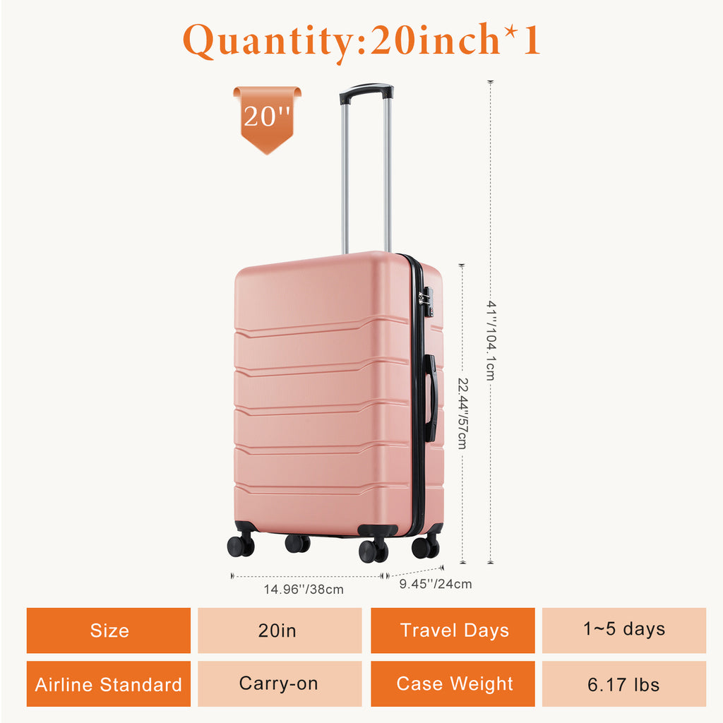JIOABL Carry on Luggage, Hard Shell ABS Suitcase with Double Spinner Wheels, Lightweight Expandable Rolling Suit Case with TSA Lock