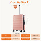 JIOABL Carry on Luggage, Hard Shell ABS Suitcase with Double Spinner Wheels, Lightweight Expandable Rolling Suit Case with TSA Lock