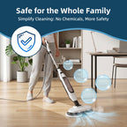 JIOABL Scrubbing Steam Mop with Dual Rotating Pads, LED Headlights and Adjustable Steam Modes for Sealed Hard Floors