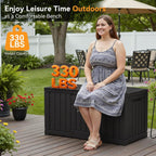 JIOABL 60-Gallon Waterproof Deck Box, UV-Resistant Resin, Lockable with Handles, Ideal for Patio Cushions, Garden Tools & Pool Accessories