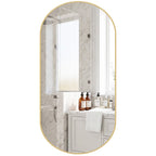 JIOABL Oval Mirror, Shatterproof Tempered Glass, Aluminum Alloy Frame for Bedroom, Hallway, Living Room
