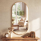JIOABL Oval Mirror, Shatterproof Tempered Glass, Aluminum Alloy Frame for Bedroom, Hallway, Living Room