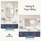 JIOABL Oval Mirror, Shatterproof Tempered Glass, Aluminum Alloy Frame for Bedroom, Hallway, Living Room