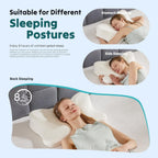 JIOABL Ergonomic Contour Memory Foam Pillows, Cervical Neck Pillow with Cooling Case for Neck Pain Relief
