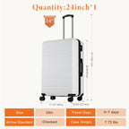 JIOABL Carry on Luggage, Hard Shell ABS Suitcase with Double Spinner Wheels, Lightweight Expandable Rolling Suit Case with TSA Lock