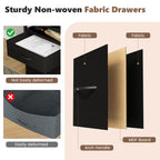 JIOABL Rolling Printer Stand with 2 Fabric Drawers, Storage Shelf, Side Organizer Bag and Lockable Wheels for Home Office