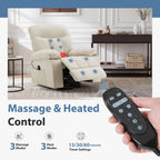 JIOABL Swivel Rocker Recliner Chair with Massage and Heat, Adjustable Recline, Chenille Fabric