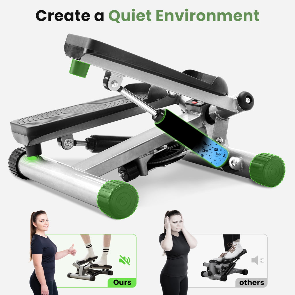 JIOABL Mini Steppers Machine with Resistance Bands for Home Exercise , 300lbs Capacity