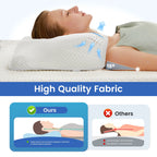 JIOABL Ergonomic Contour Memory Foam Pillows, Cervical Neck Pillow with Cooling Case for Neck Pain Relief