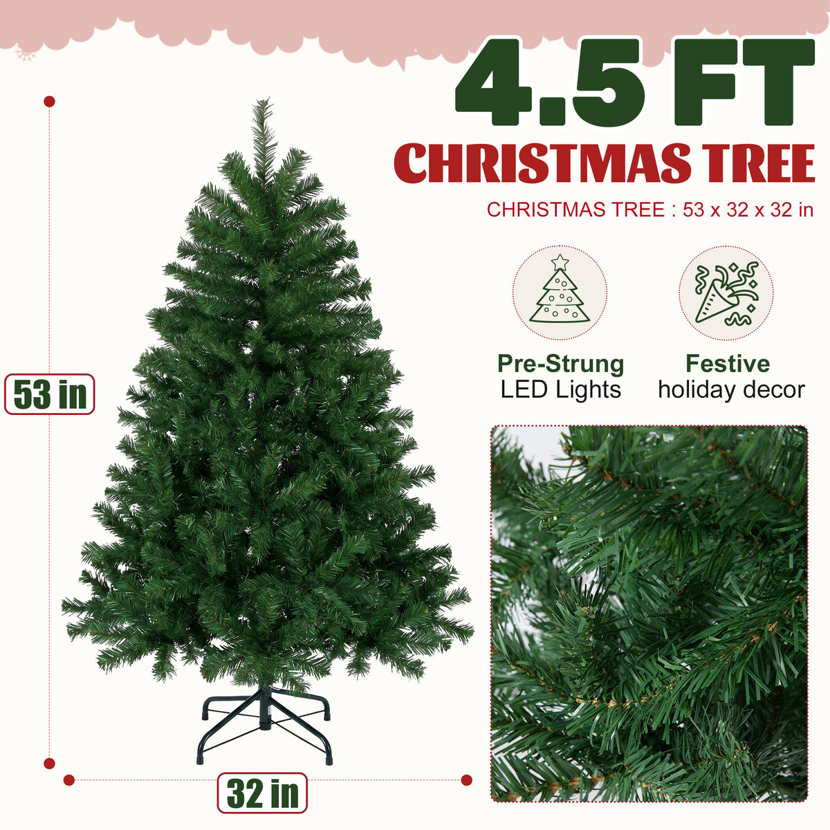 JIOABL Spruce Artificial Christmas Tree for Home, Office, and Party Decor