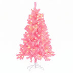 JIOABL Pre-Lit Artificial Christmas Tree, Pre Strung LED Lights, Indoor Xmas Holiday Decor with Metal Stand