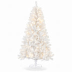JIOABL Pre-Lit Artificial Christmas Tree, Pre Strung LED Lights, Indoor Xmas Holiday Decor with Metal Stand