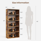 JIOABL Bookcase, 53 Inch Large Storage Tall Standing Bookshelf with Adjustable Shelves for Home Office, Living Room, Bed Room