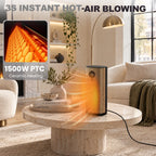 JIOABL Square Desktop Heater | 1500W, 5 Working Modes, 70° Oscillation, Quiet, Tip-Over and Overheat Safety Protection