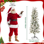 JIOABL Pre-Lit Fraser Fir Pencil Artificial Christmas Tree, Offering 8 Warm Light Modes