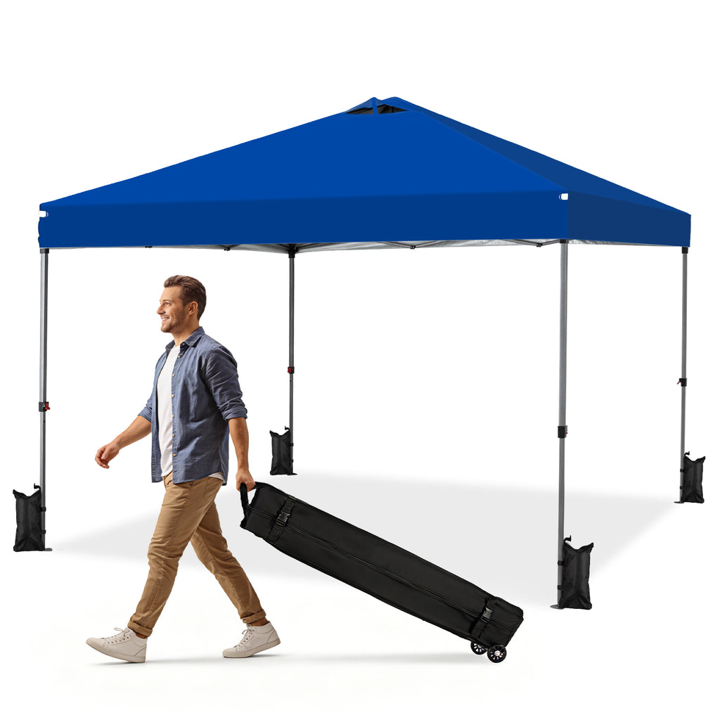 JIOABL 10x10ft One-Touch Instant Canopy, Waterproof, UV-Resistant, Heavy-Duty & Corrosion-Proof for Effortless Outdoor Shelter, White