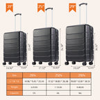 JIOABL Carry on Luggage, Hard Shell ABS Suitcase with Double Spinner Wheels, Lightweight Expandable Rolling Suit Case with TSA Lock