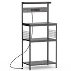 JIOABL Baker's Rack with top plate and Microwave Stand Organizer Storage Shelf for Kitchen - Ideal for Snacks, Coffee Bar, Plant Stand, or Study Room Decor Shelf