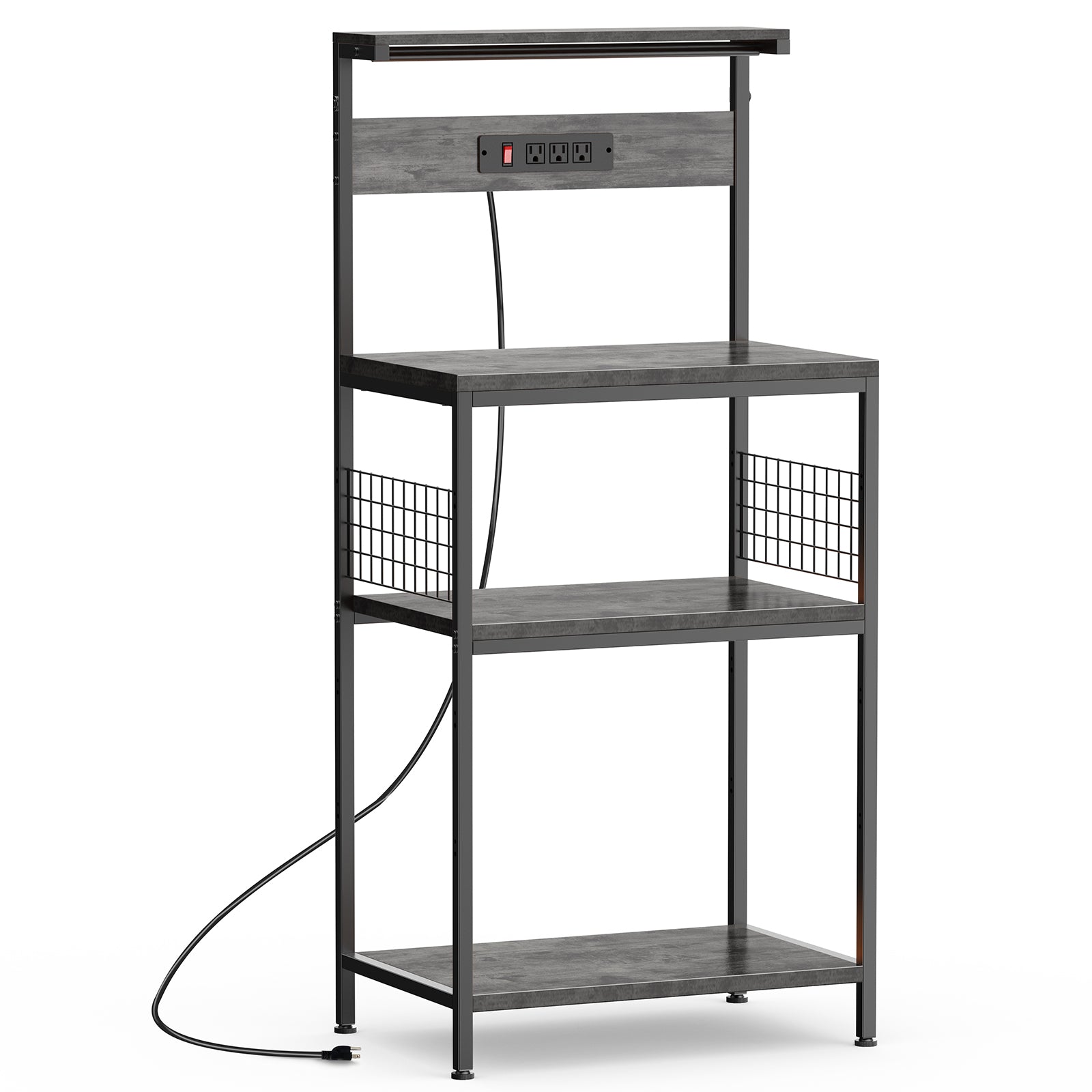 JIOABL Baker's Rack with top plate and Microwave Stand Organizer Storage Shelf for Kitchen - Ideal for Snacks, Coffee Bar, Plant Stand, or Study Room Decor Shelf