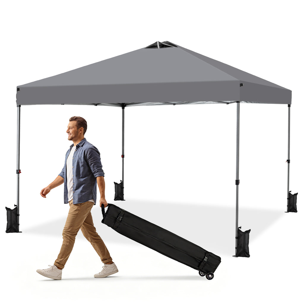 JIOABL 10x10ft One-Touch Instant Canopy, Waterproof, UV-Resistant, Heavy-Duty & Corrosion-Proof for Effortless Outdoor Shelter, White