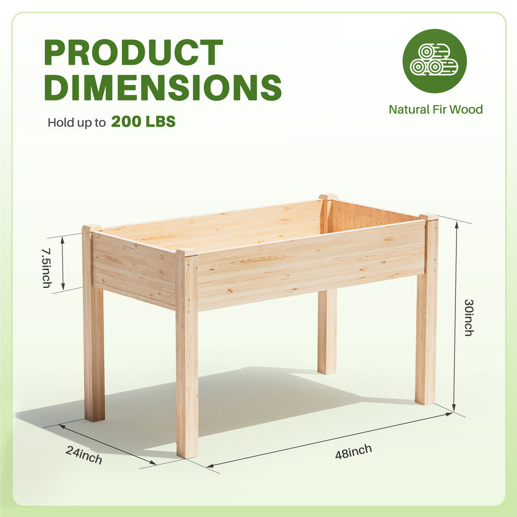 JIOABL Raised Garden Bed with Legs, Elevated Planter Box w/Bed Liner for Herbs Flowers Vegetables