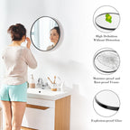 JIOABL Round Mirror, Metal Frame Wall Mirror for Entryway, Bathroom, Vanity, Living Room, Modern Circular Mirro