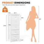 JIOABL 5-Drawer Fabric Dresser with Metal Frame and Wooden Top TV Stand - Perfect for Clothes, Living Room, Hallway, Entryway