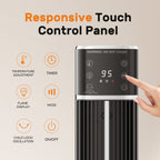 JIOABL Tall Tower Flame Heater | 1500W, 4 Functions, 3s Quick Heat, 2 Heat Settings, Low Noise, Oscillation & Timer