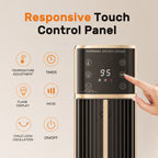 JIOABL Tall Tower Flame Heater | 1500W, 4 Functions, 3s Quick Heat, 2 Heat Settings, Low Noise, Oscillation & Timer