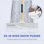 JIOABL 36 inch Snow Pusher, Reversible ABS Blade, Rust-Resistant Steel Handle, Manual Snow Plow with Multi-Point Fastening for Driveways ,Walkways and Yard