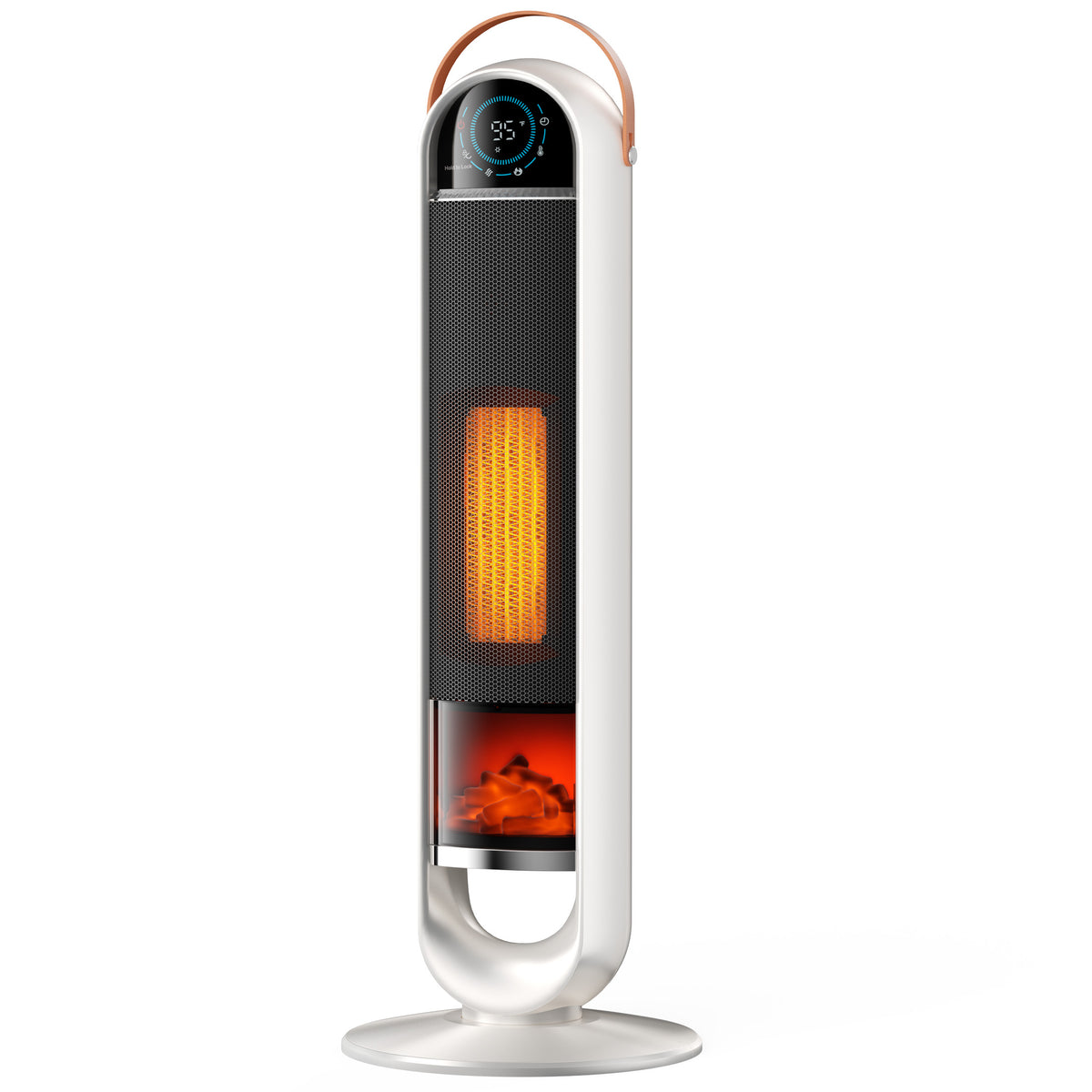 JIOABL Tall Tower Flame Heater with Light | 1500W, 4 Functions, 3s Quick Heat, 2 Heat Settings, Low Noise, Oscillation & Timer