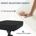JIOABL Adjustable Piano Bench, X-Frame Music Stool with Padded Seat, Steel Frame, Cushion for Piano Keyboard Stand