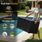 JIOABL 60-Gallon Waterproof Deck Box, UV-Resistant Resin, Lockable with Handles, Ideal for Patio Cushions, Garden Tools & Pool Accessories