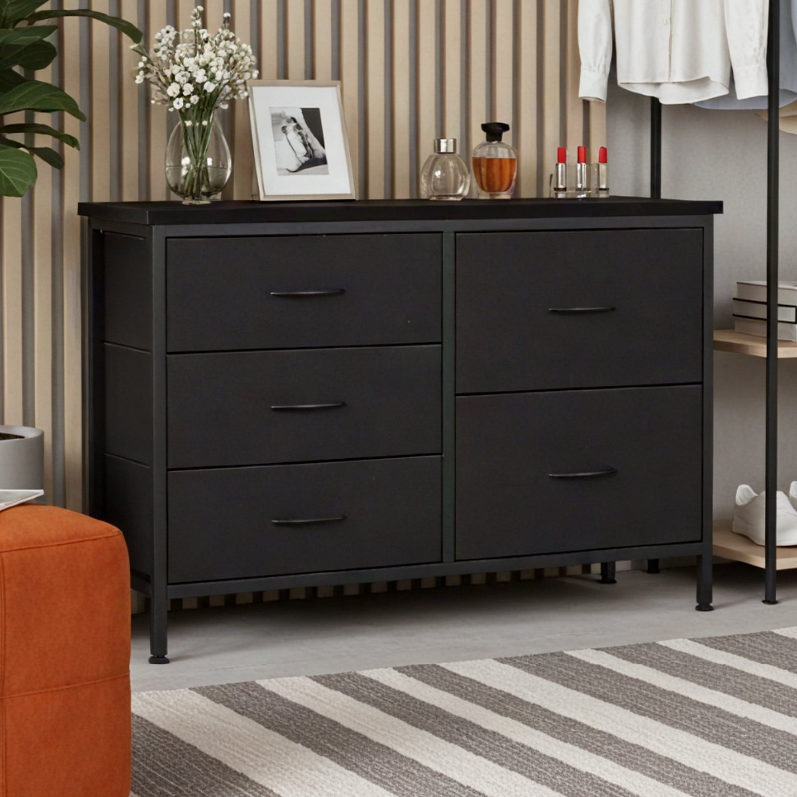 JIOABL 5-Drawer Dresser with Drawer Organizers for Bedroom, Living Room, or Closet