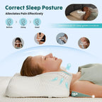 JIOABL Ergonomic Contour Memory Foam Pillows, Cervical Neck Pillow with Cooling Case for Neck Pain Relief