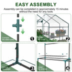 JIOABL 3-Tier Walk-In Greenhouse with PVC Cover, Roll-Up Zipper Door & Side Windows, Steel Frame, Outdoor Plant Greenhouse for Garden, Patio, Glear