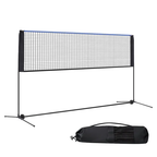 JIOABL Portable Badminton Net Set, 10FT Adjustable Height for Outdoor & Indoor Use, Includes Carry Bag, Easy Setup No Tools Needed, Red-Black