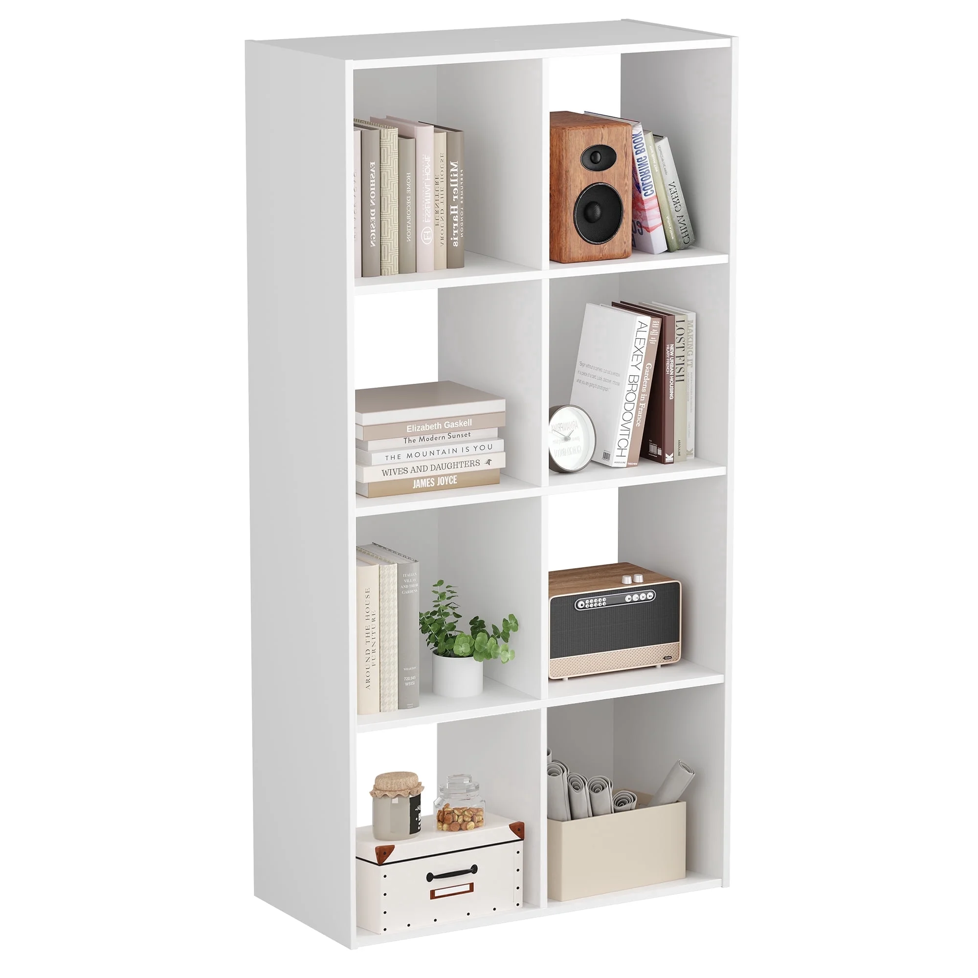 JIOABL 6 Cube Storage Organizer, Open Bookshelf with 3 Removable Back Panels for Living Room, Bedroom, Home Office，36"L x 11.6"W x 24" H, Black