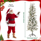 JIOABL Pre-Lit Fraser Fir Pencil Artificial Christmas Tree, Offering 8 Warm Light Modes