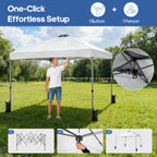JIOABL 10x10ft One-Touch Instant Canopy, Waterproof, UV-Resistant, Heavy-Duty & Corrosion-Proof for Effortless Outdoor Shelter, White